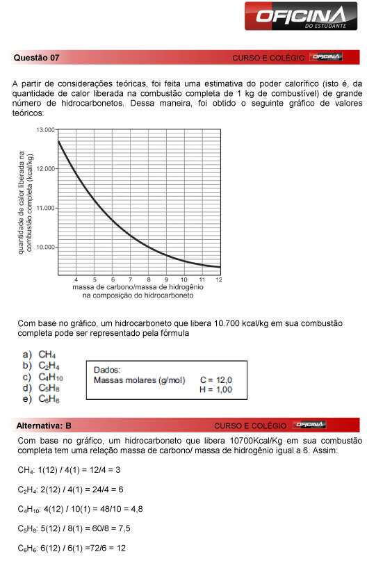 Fuvest 2013: correção da questão 7 da primeria fase do vestibular