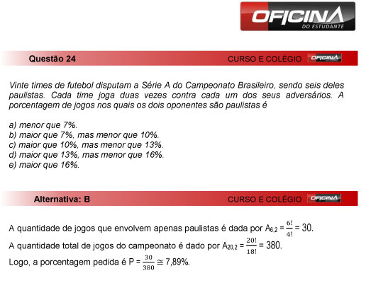 Fuvest 2013: correção da questão 24 da primeria fase do vestibular