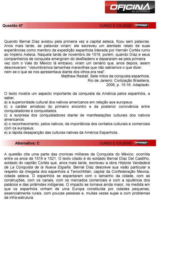 Fuvest 2013: correção da questão 47 da primeria fase do vestibular