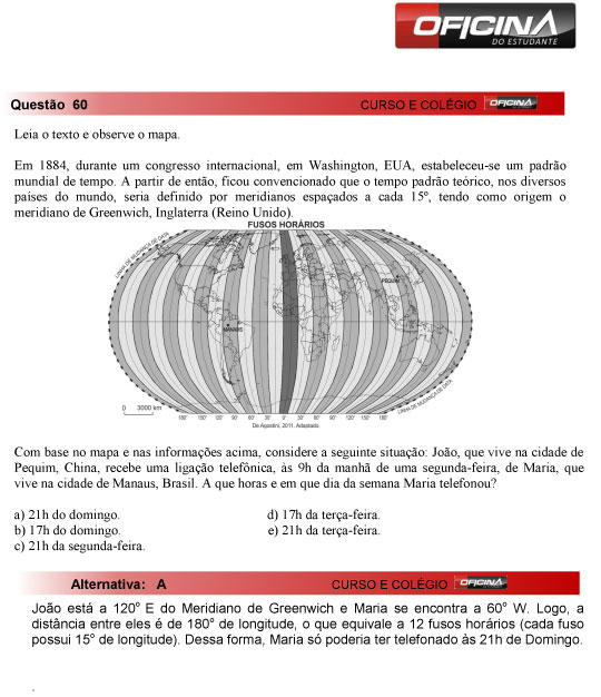 Fuvest 2013: correção da questão 60 da primeria fase do vestibular