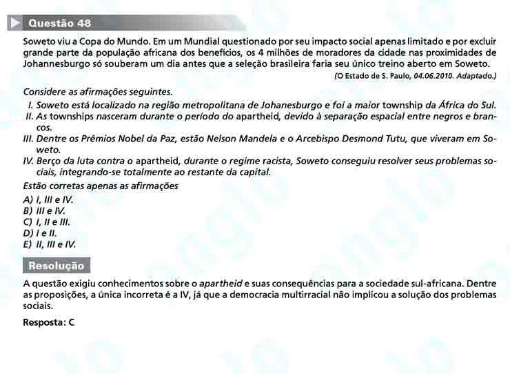 Unesp 2011: Questão 48 – Primeira fase