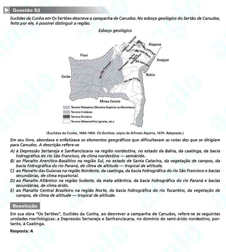 Unesp 2011: Questão 52 – Primeira fase