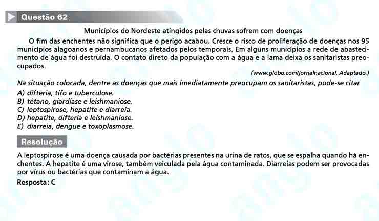 Unesp 2011: Questão 62 – Primeira fase