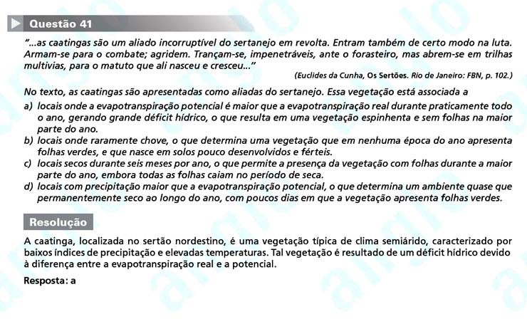 Primeira fase Unicamp 2012: Questão 41 (prova Q e Z)