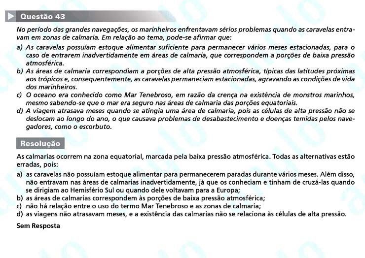 Primeira fase Unicamp 2012: Questão 43 (prova Q e Z)