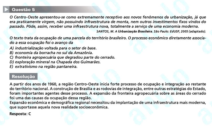 Enem 2011: Questão 5 – Ciências Humanas (prova azul)