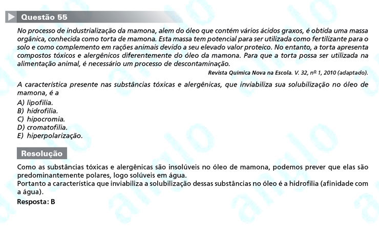 Enem 2011: Questão 55 – Ciências da Natureza (prova azul)