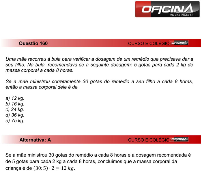 Enem 2012: correção da questão 160