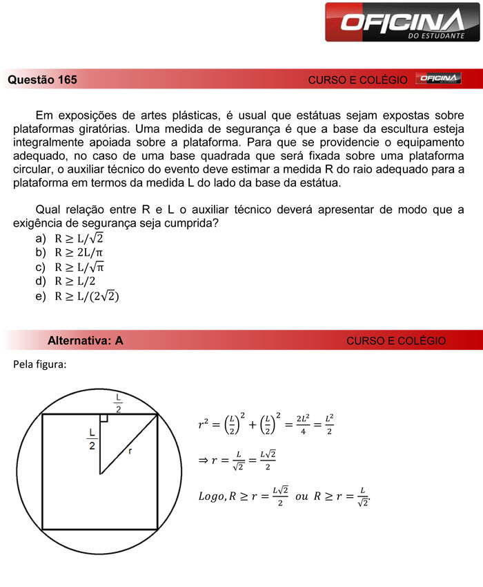 Enem 2012: correção da questão 165