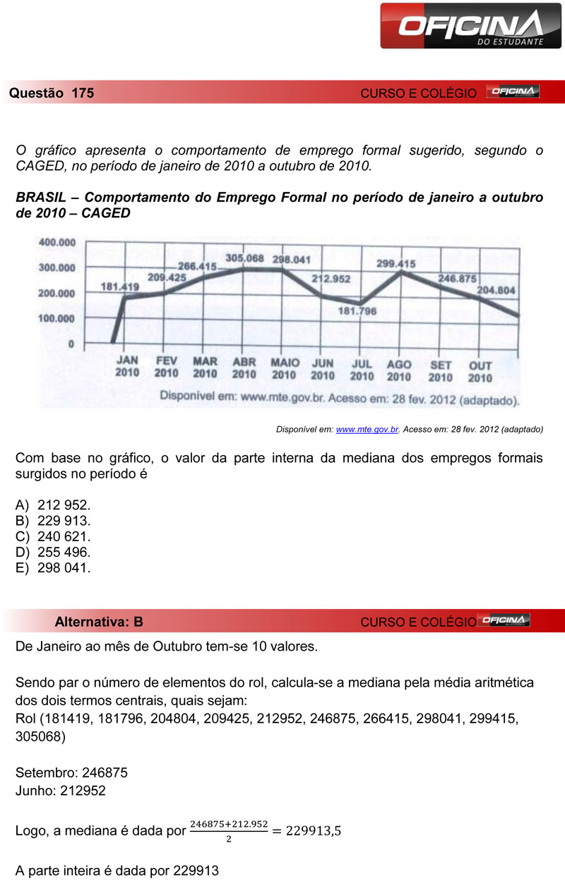 Enem 2012: correção da questão 175