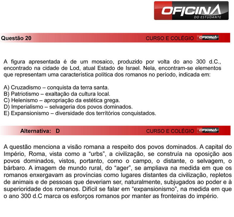 Enem 2012: correção da questão 20