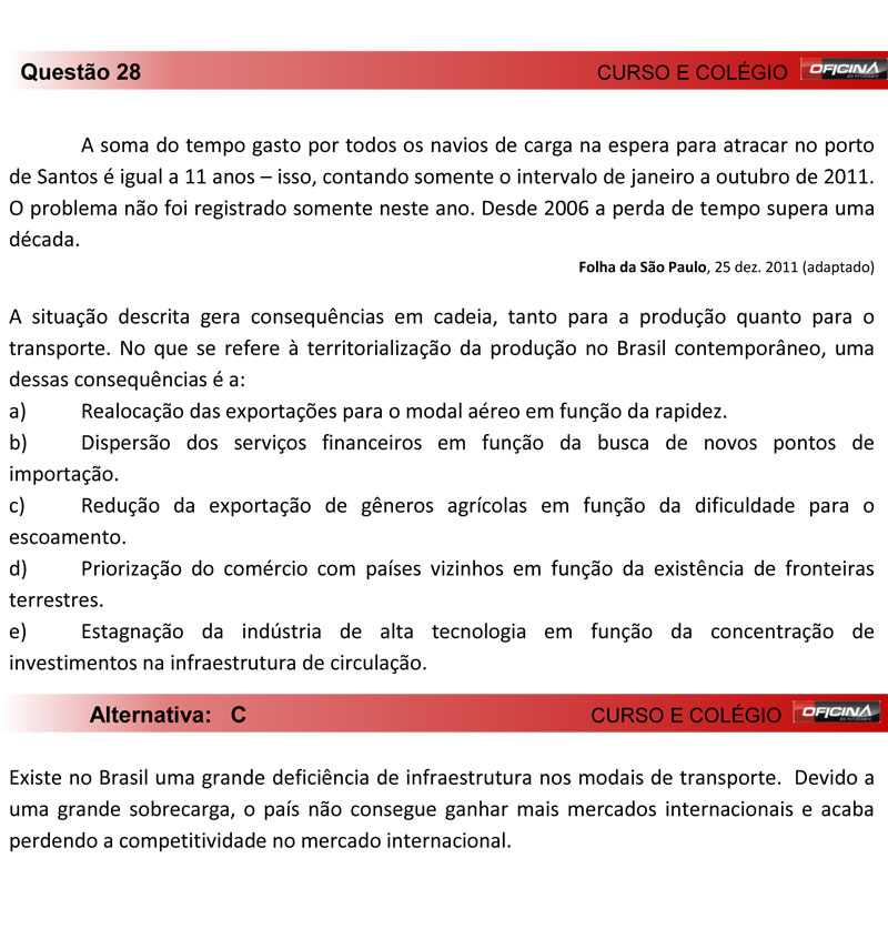 Enem 2012: correção da questão 28