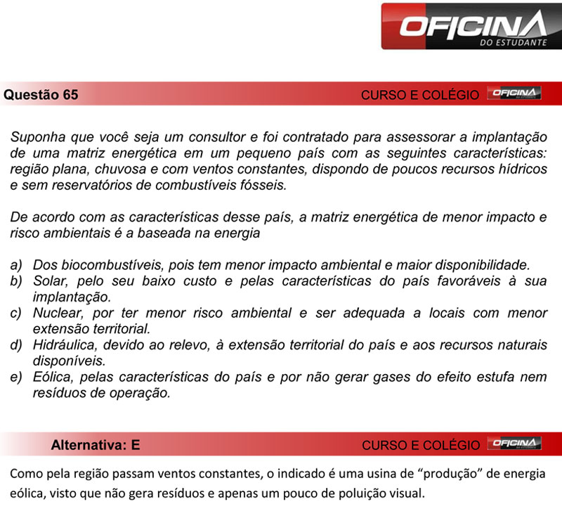 Enem 2012: correção da questão 65