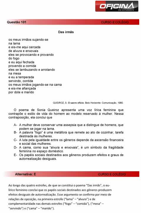 Enem 2012: correção da questão 101