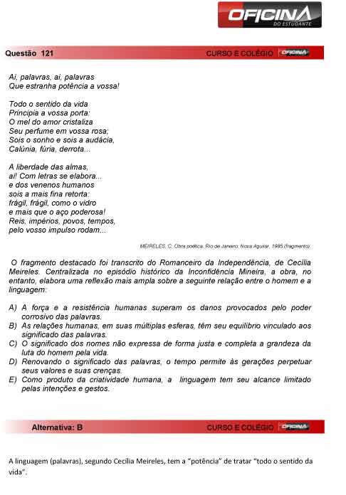 Enem 2012: correção da questão 121