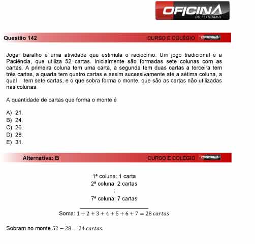 Enem 2012: correção da questão 142