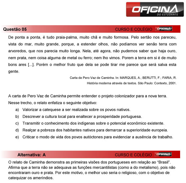 Enem 2013 – Correção da questão 5 – Ciências Humanas