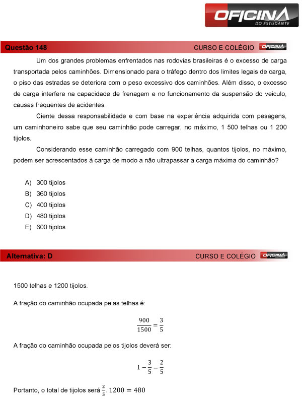 Enem 2013 – Correção da questão 148 – Matemática