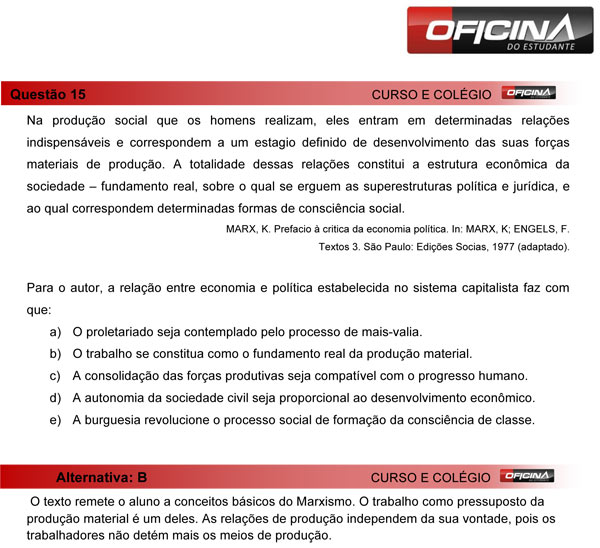 Enem 2013: correção da questão 15 – Ciências Humanas