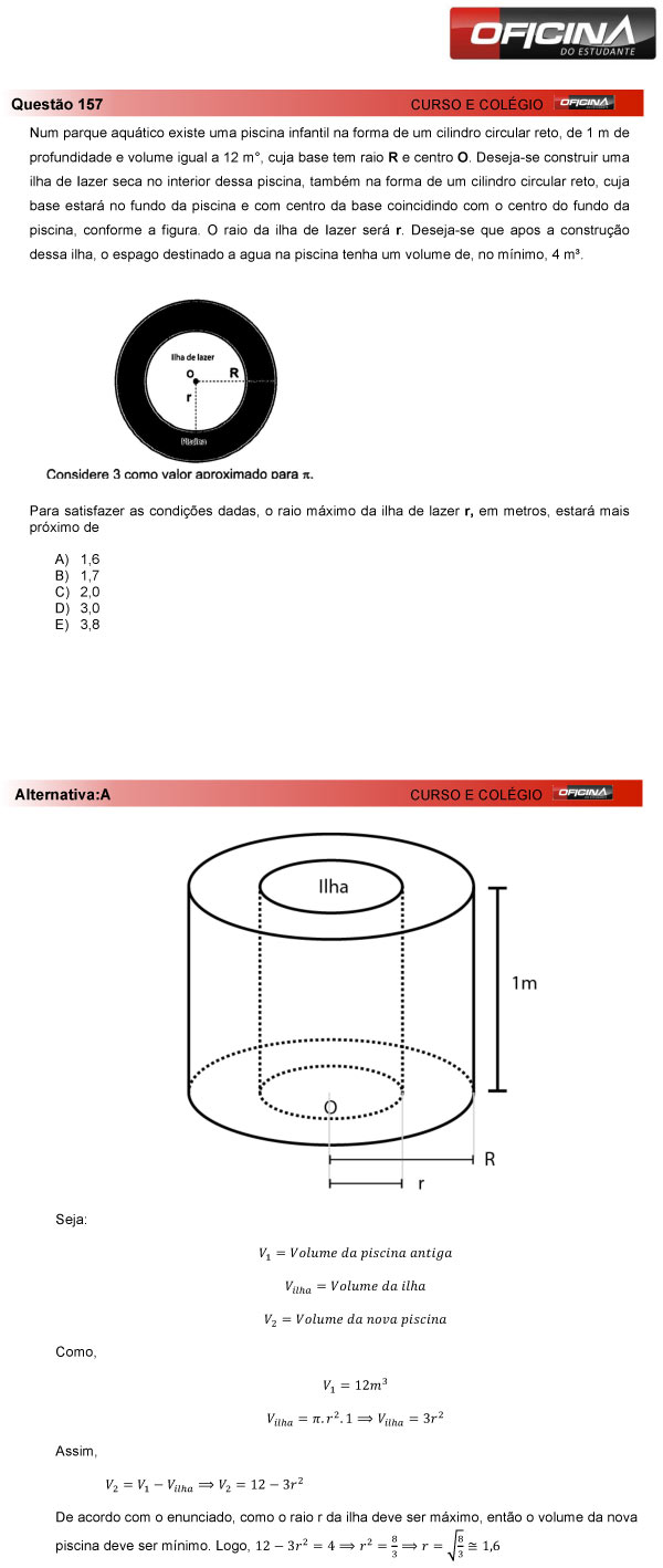 Enem 2013 – Correção da questão 157 – Matemática