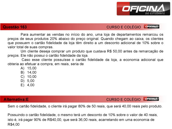 Enem 2013 – Correção da questão 163 – Matemática