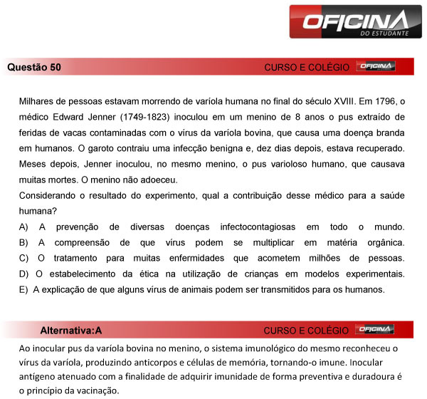 Enem 2013 – Correção da questão 50 – Ciências da Natureza