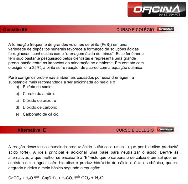 Enem 2013 – Correção da questão 69 – Ciências da Natureza