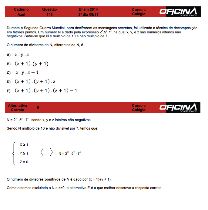 Enem 2014: correção da questão 146