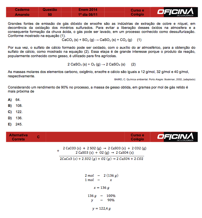 Enem 2014: correção da questão 50