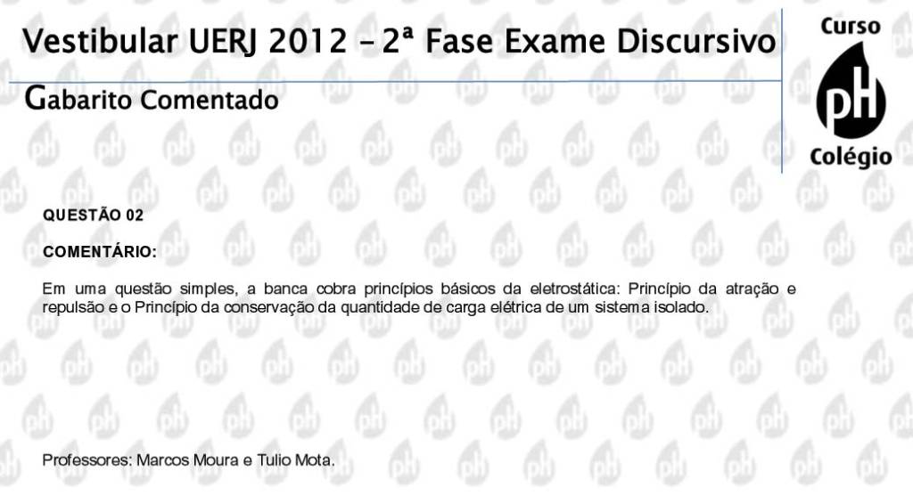 Uerj 2012 – Física (questão 2)