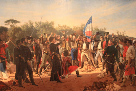 Após diversas batalhas, impasses em terra e um bloqueio naval brasileiro, França e Inglaterra atuaram como mediadoras para o fim do conflito em 1828. No dia 27 de agosto do mesmo ano, um acordo assinado entre Brasil e Argentina estabeleceu que ambos renunciariam às suas conquistas e reconheceriam a independência da Província Cisplatina, que passou a se chamar República Oriental do Uruguai. (Imagem: Wikimedia Commons)