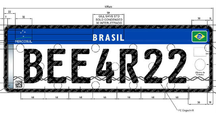 A partir de 2016, os Estados partes adotarão placas unificadas para os veículos do bloco. Elas facilitarão a circulação e o controle de veículos nos países do Mercosul, contribuindo, por exemplo, para uma melhor fiscalização aduaneira e migratória, além de facilitar a criação de um sistema integrado de consultas às informações dos veículos. (Imagem: Ministério das Relações Exteriores)