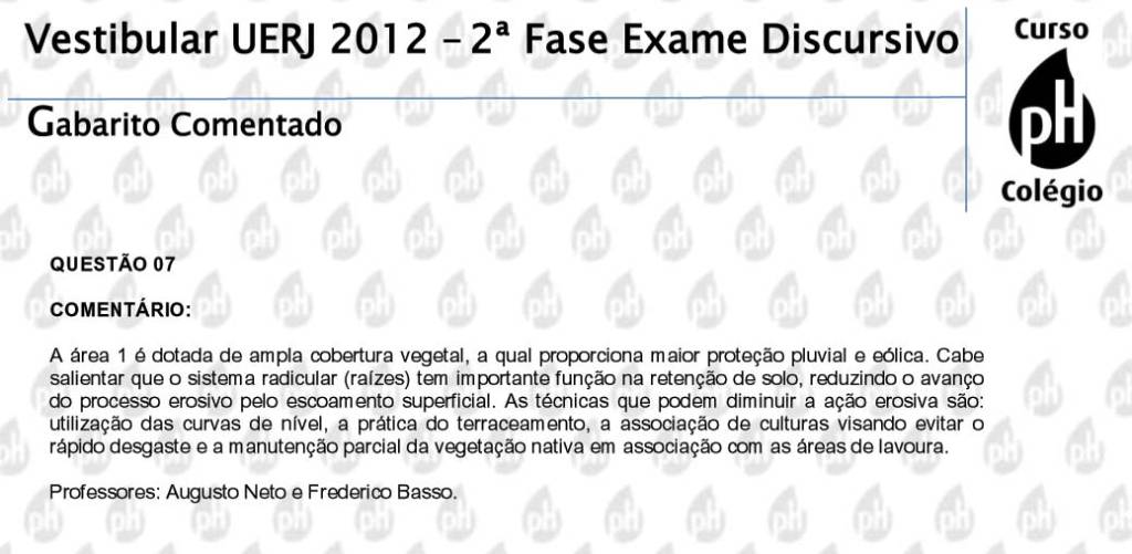 Uerj 2012 – Geografia (questão 7)