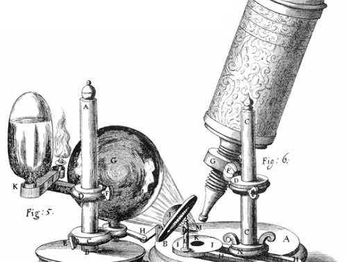 Para isso, ele usou uma espécie de microscópio primitivo, que foi fundamental para a publicação da obra mais importante do pesquisador, o livro Micrographia. (Foto: Wikimedia Commons) Para isso, ele usou uma espécie de microscópio primitivo, que foi fundamental para a publicação da obra mais importante do pesquisador, o livro Micrographia. (Foto: Wikimedia Commons)