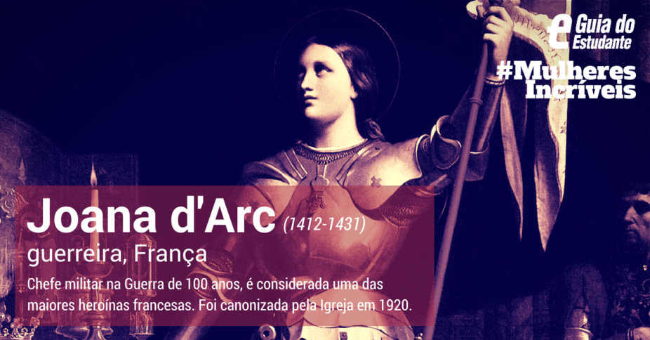 Joana d’Arc era uma garota pobre e analfabeta de 17 anos quando decidiu salvar a França dos ingleses. Sem nenhum conhecimento militar, convenceu na base da fé um pequeno grupo de soldados a acompanhá-la. A camponesa obteve o que parecia impossível: seu próprio exército, de cerca de 7 mil homens, e a autorização real para marchar até Orleans (a 130 km de Paris) e livrá-la do cerco inglês. Clique em leia mais para conhecer a sua história.