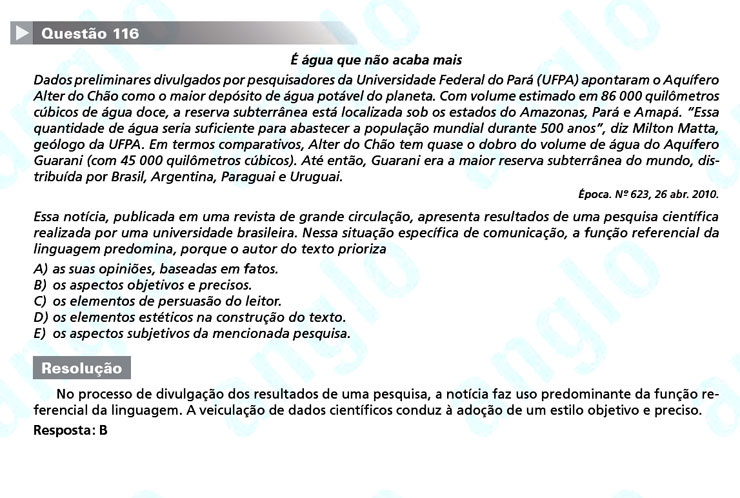 Enem 2011: Questão 116 – Linguagens e Códigos (prova amarela)