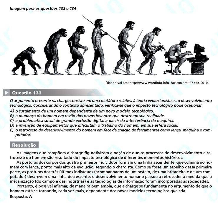 Enem 2011: Questão 133 – Linguagens e Códigos (prova amarela)