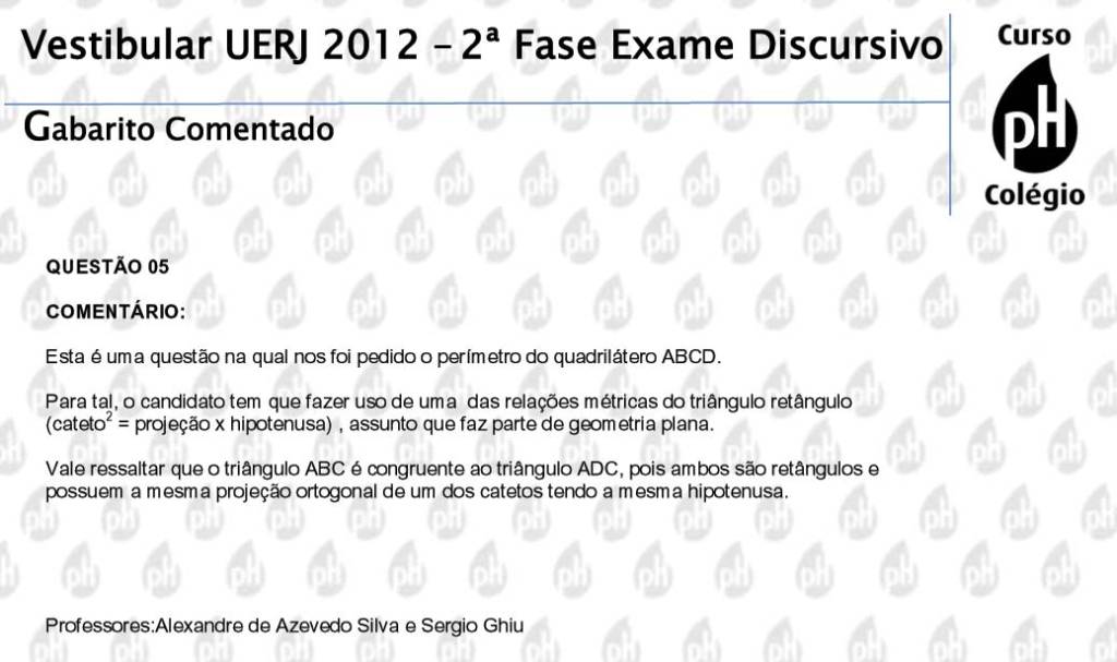 Uerj 2012 – Matemática (questão 5)