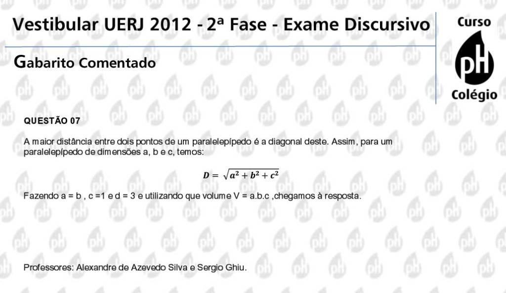 Uerj 2012 – Matemática (questão 7)