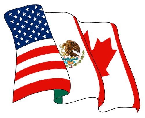 Como a imagem deixa claro, o NAFTA - Tratado Norte-Americano de Livre Comércio - envolve Estados Unidos, Canadá e México. Fundado em meados da década de 90, o NAFTA tem uma população de cerca de 460 milhões de habitantes. (Foto: Wikimedia Commons) Como a imagem deixa claro, o NAFTA - Tratado Norte-Americano de Livre Comércio - envolve Estados Unidos, Canadá e México. Fundado em meados da década de 90, o NAFTA tem uma população de cerca de 460 milhões de habitantes. (Foto: Wikimedia Commons)