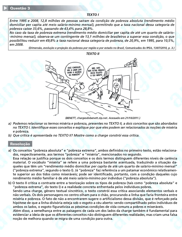 Unicamp 2012: Questão 3 (segunda fase) – Português