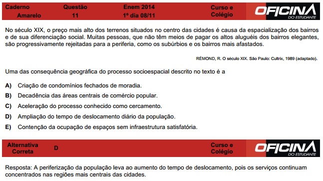 Enem 2014: correção da questão 11