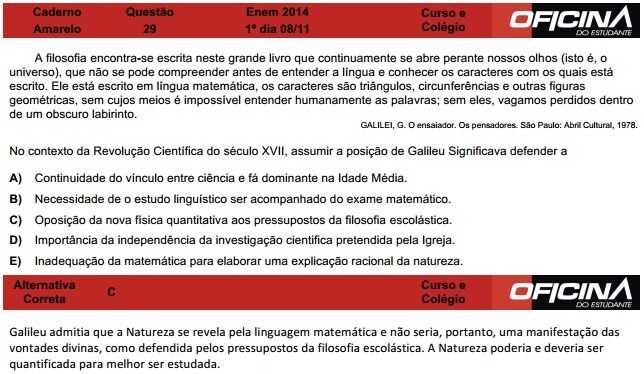 Enem 2014: correção da questão 29