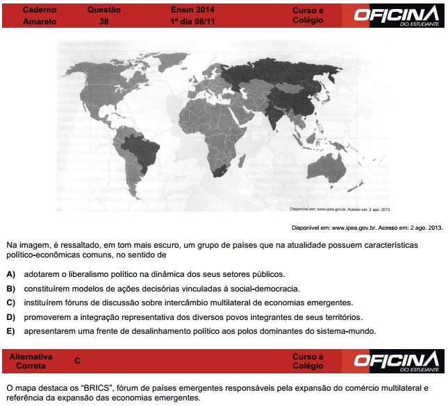 Enem 2014: correção da questão 38