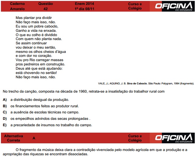 Enem 2014: correção da questão 42