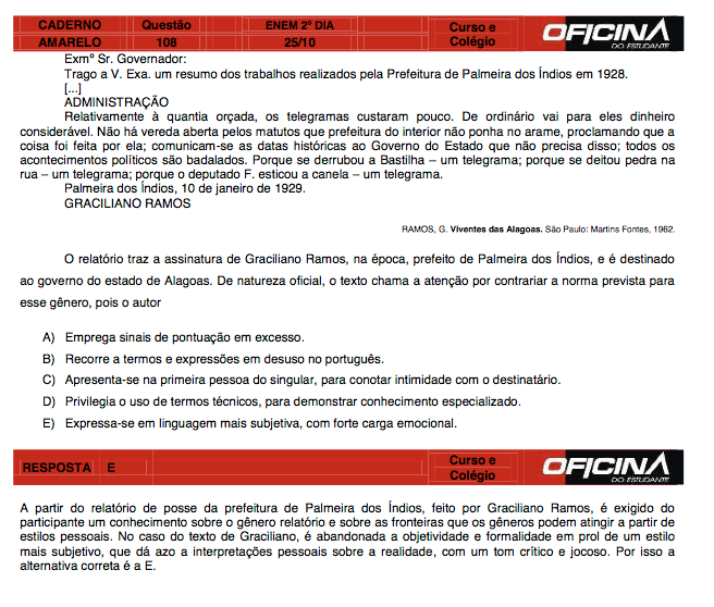 Enem 2015: correção da questão 108