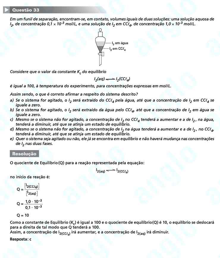 FUVEST 2011 – Primeira Fase – Questão 33