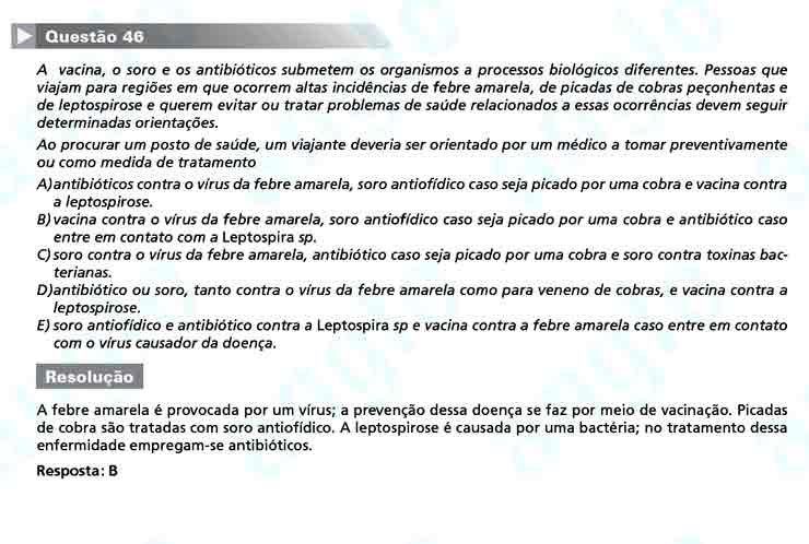 Enem 2010: Questão 46 -Ciências da Natureza (prova azul)