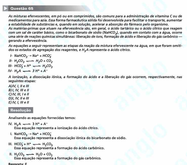 Enem 2010: Questão 65 -Ciências da Natureza (prova azul)