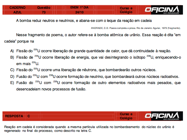 Enem 2015: correção da questão 73